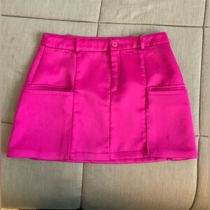 Zara Fuchsia Skirt with Button Accent